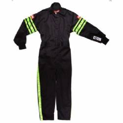 Racequip Racing Suit Youth Pro-1 Black/Green Stripe X-Small